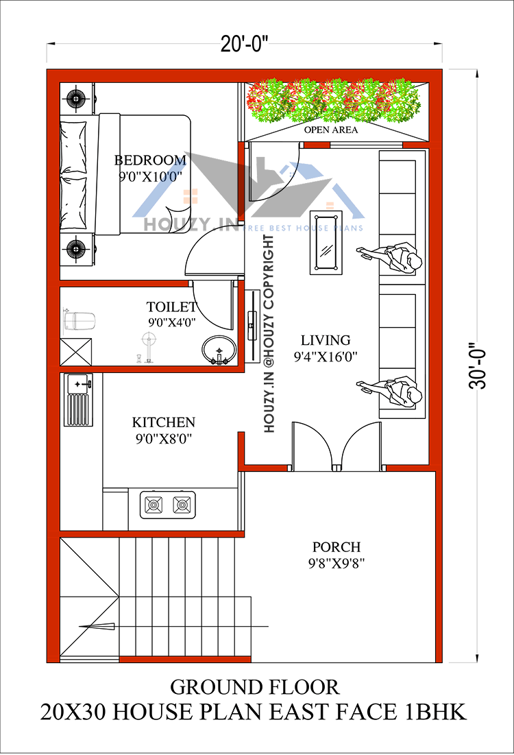 20x30 house plans | HOUZY.IN