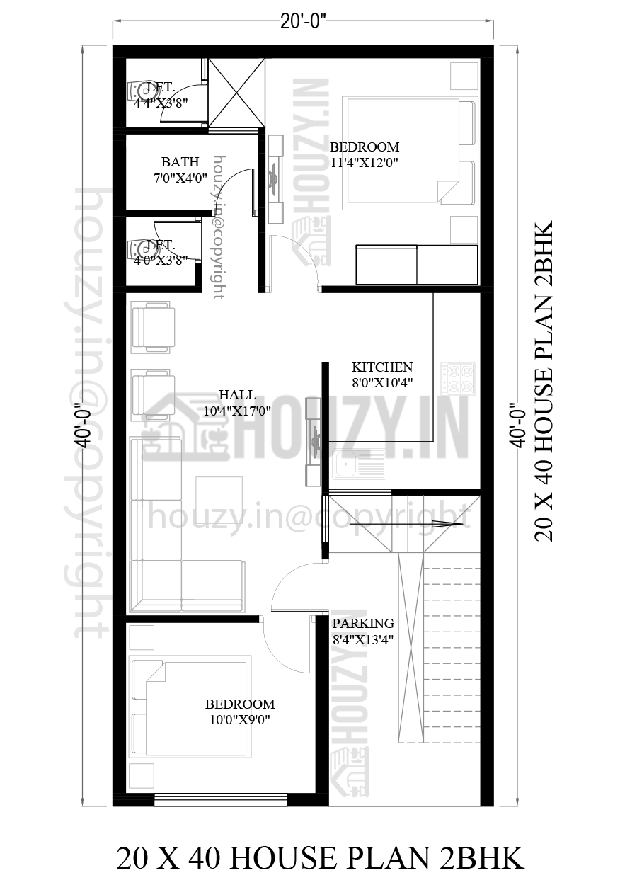 20x40 house plans north facing