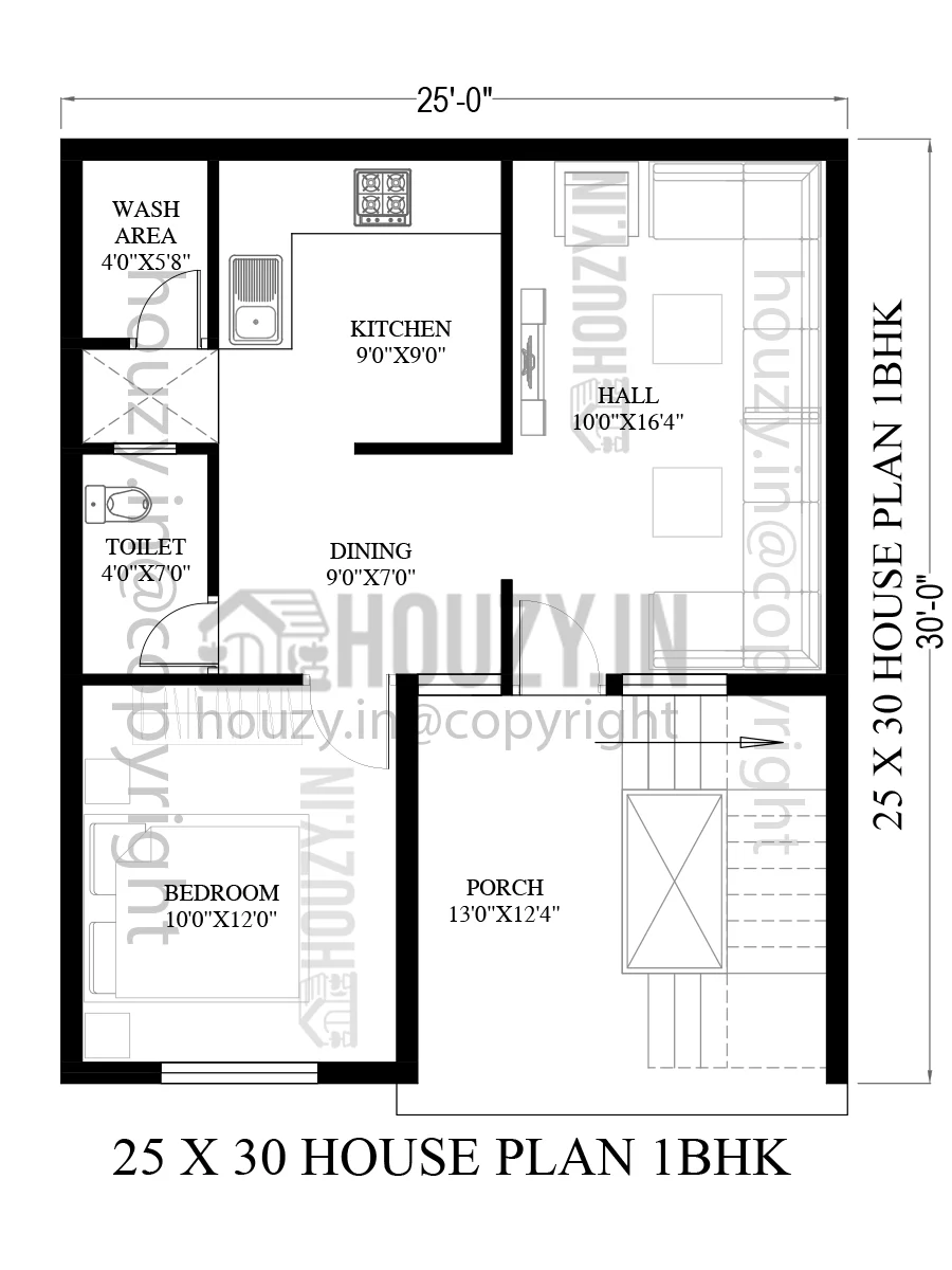 25 X 30 Two Bedroom Floor Plans Contemporary 3 Bedroom House Plan With