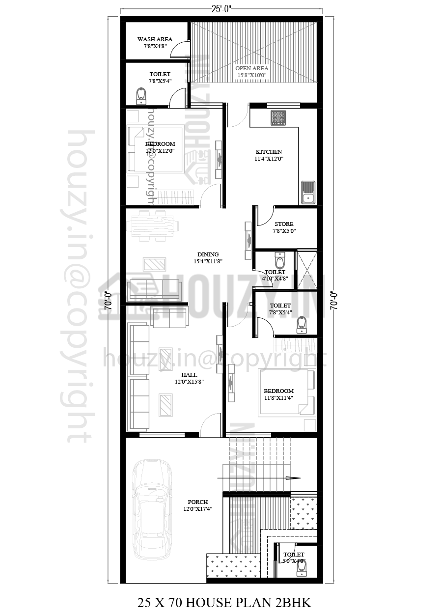 25x70 house plan