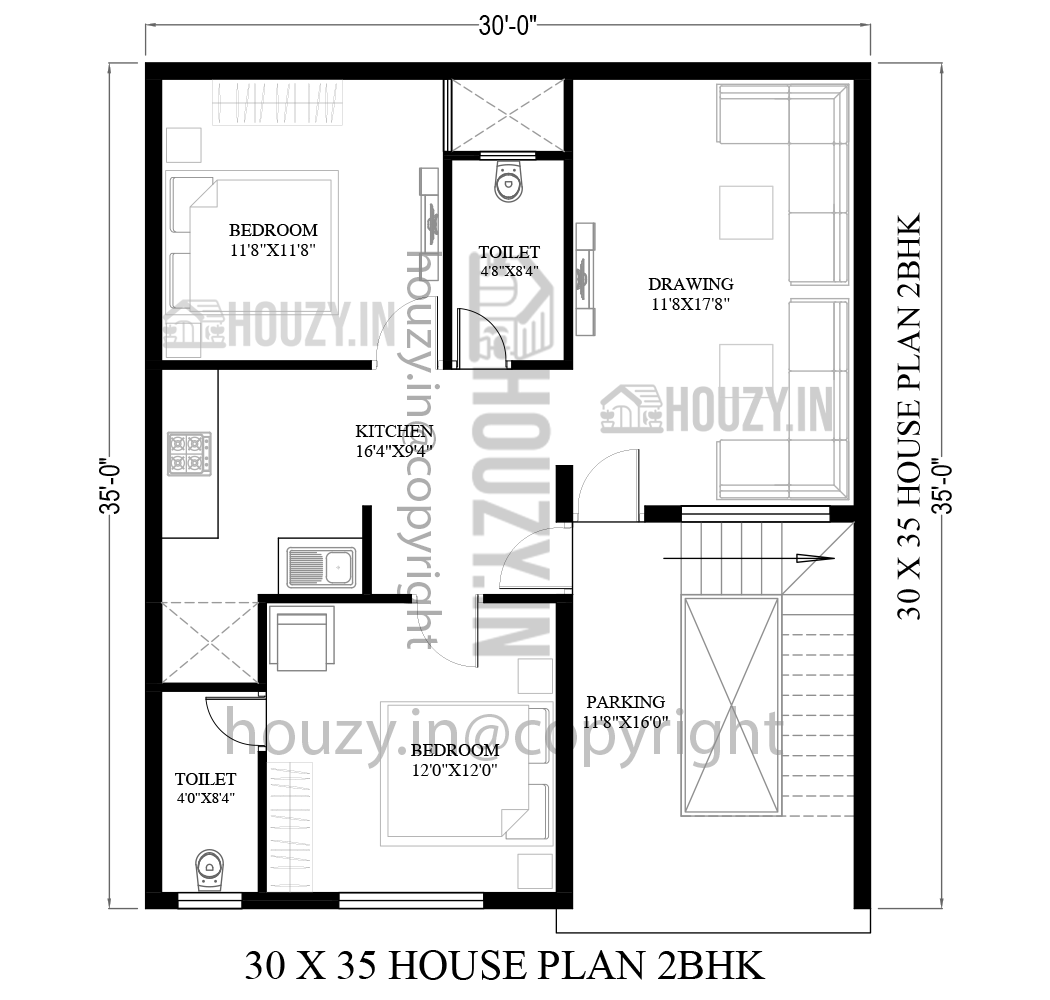 30 x 35 house plans