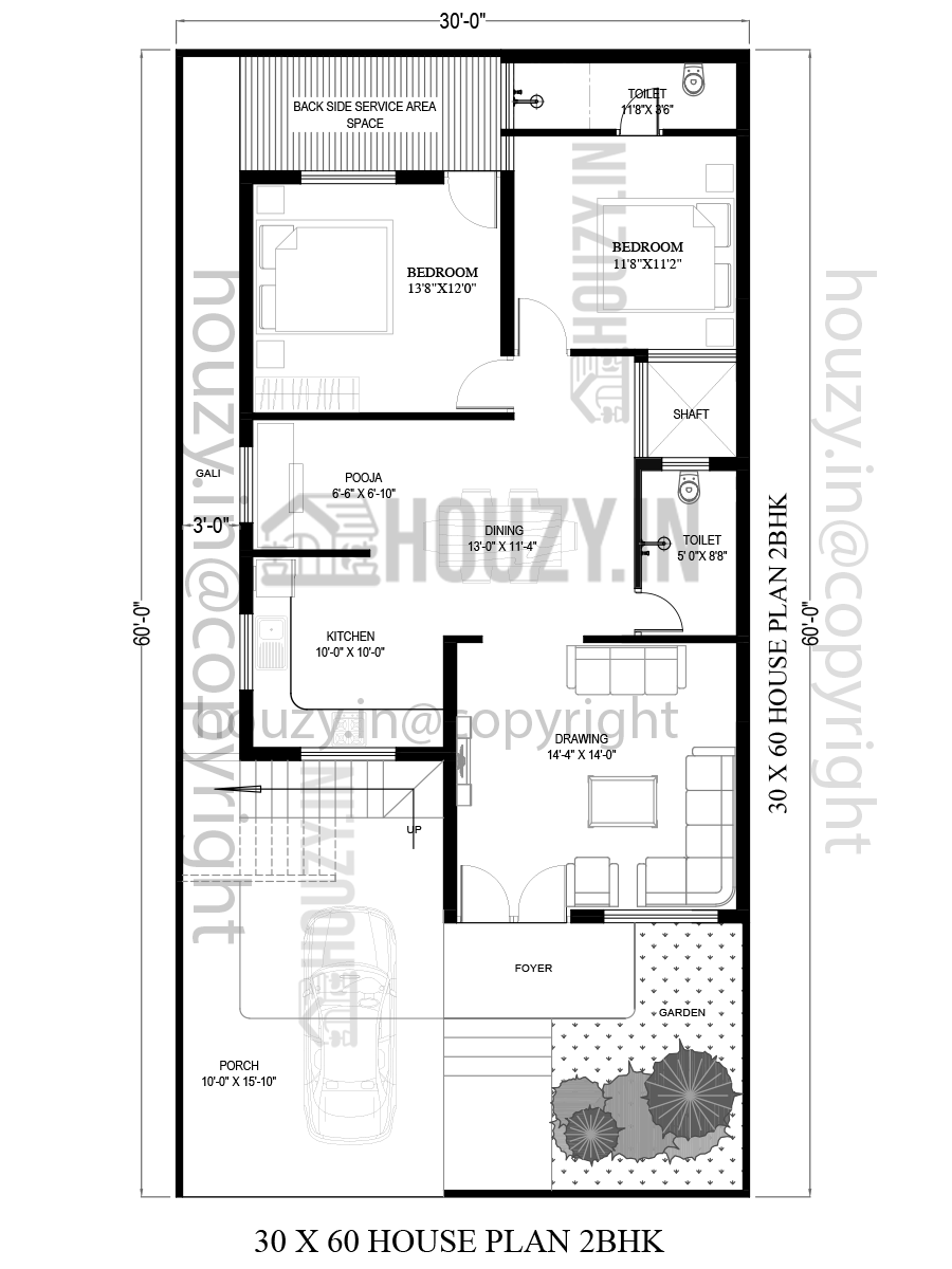 30x60 house plan 3d
