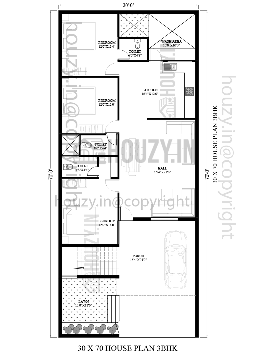 30x70 house plan