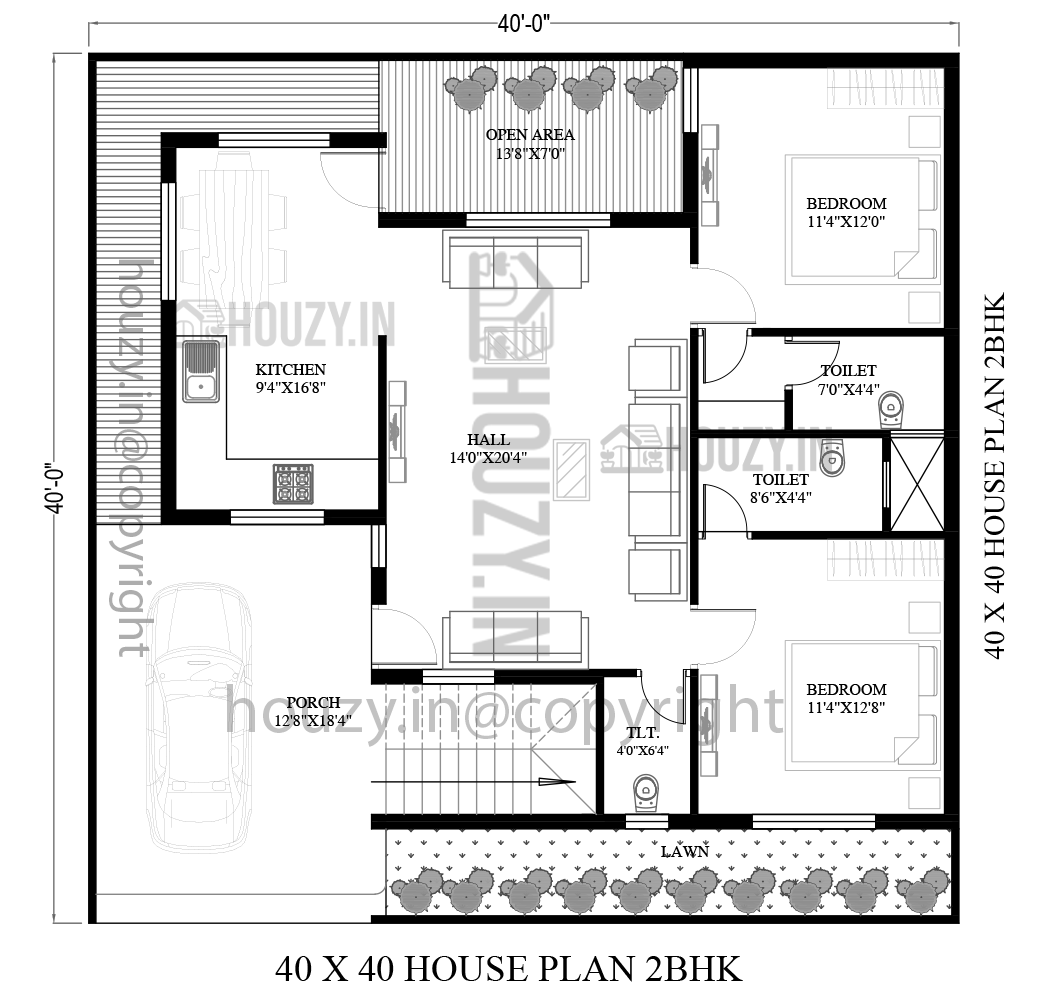 40 by 40 house plan design