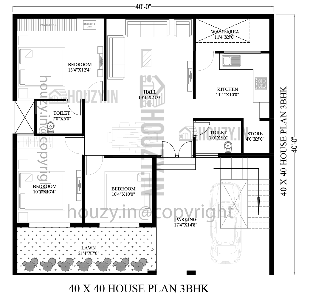 40x40 house plans