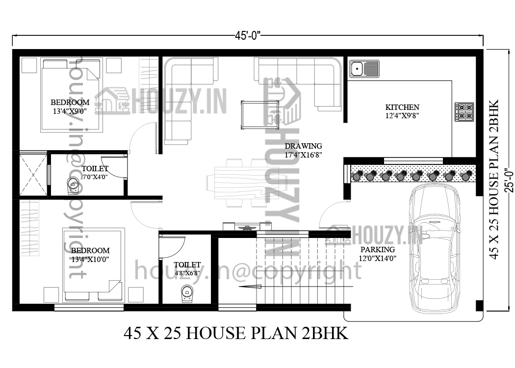 45x25 house plan