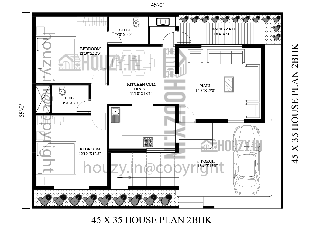 45x35 house plans