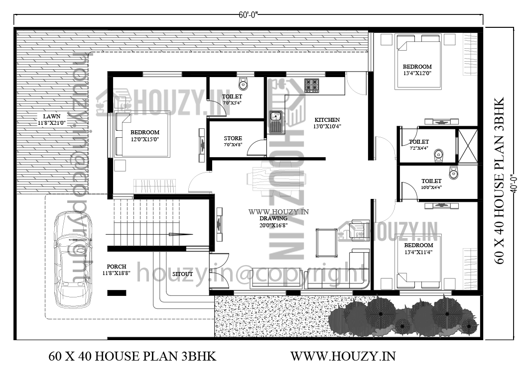 60x40 house plan