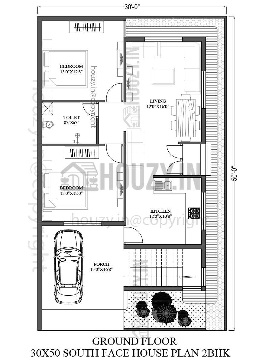 30x50 house plans south facing