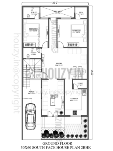30x60 house plan south facing | 1800 sqft south facing floor plan ...
