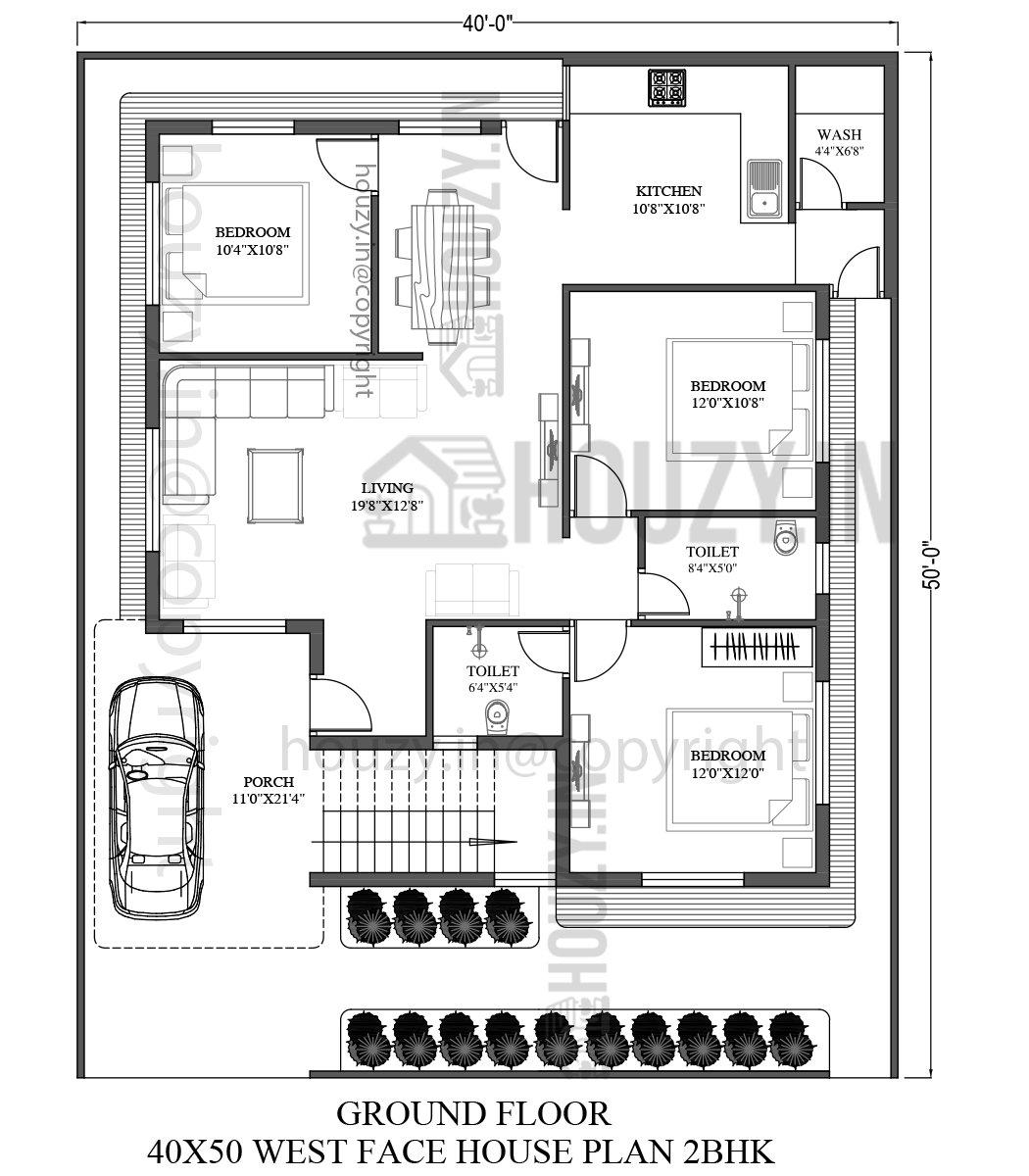 40x50 west facing house plans