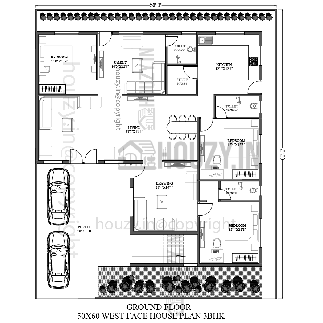 50 x 60 house plans west facing