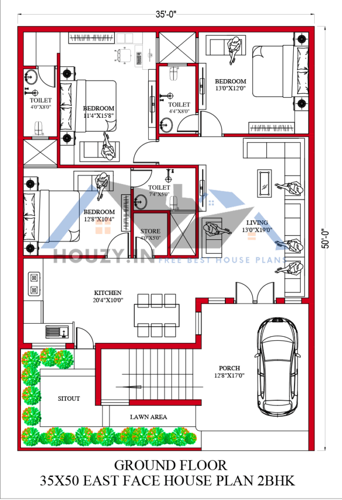 35x50 house plans east facing
