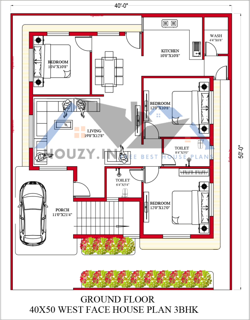 40x50 house plans west facing