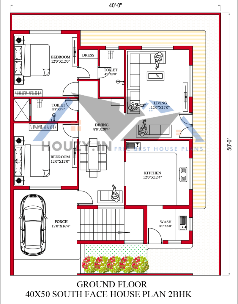 40x50 house plans south facing